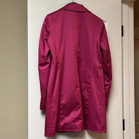 Coach Jacket - Vintage Pink Trench Coat Mid-Length Jacket Floral Print Office - Picture 7 of 12